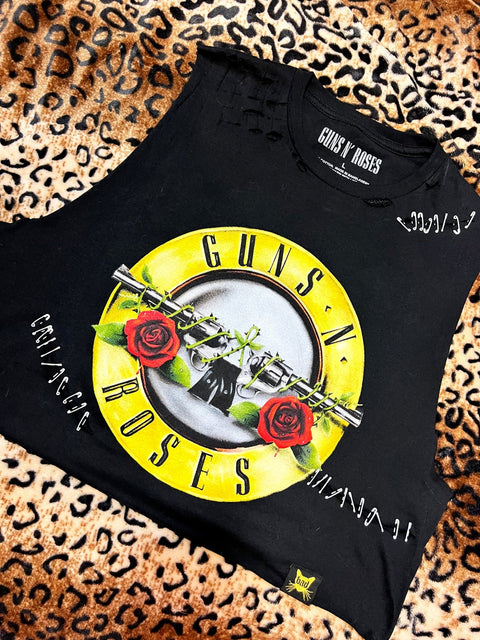 Guns N Roses Distressed Crop Tank | Bad Reputation NYC