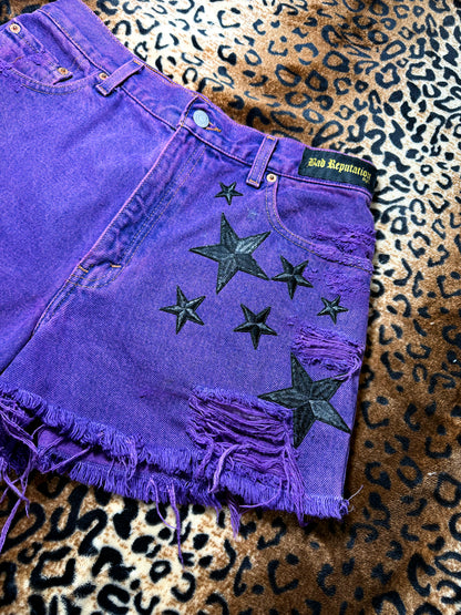 Purple Denim Rockstar Shorts