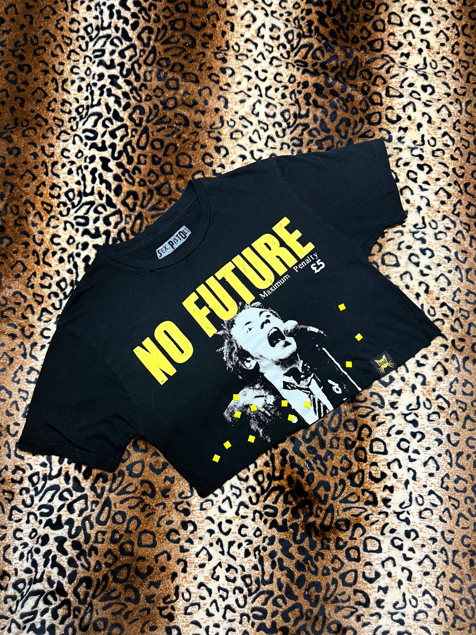 Sex Pistols Studded Asymmetrical Crop Top