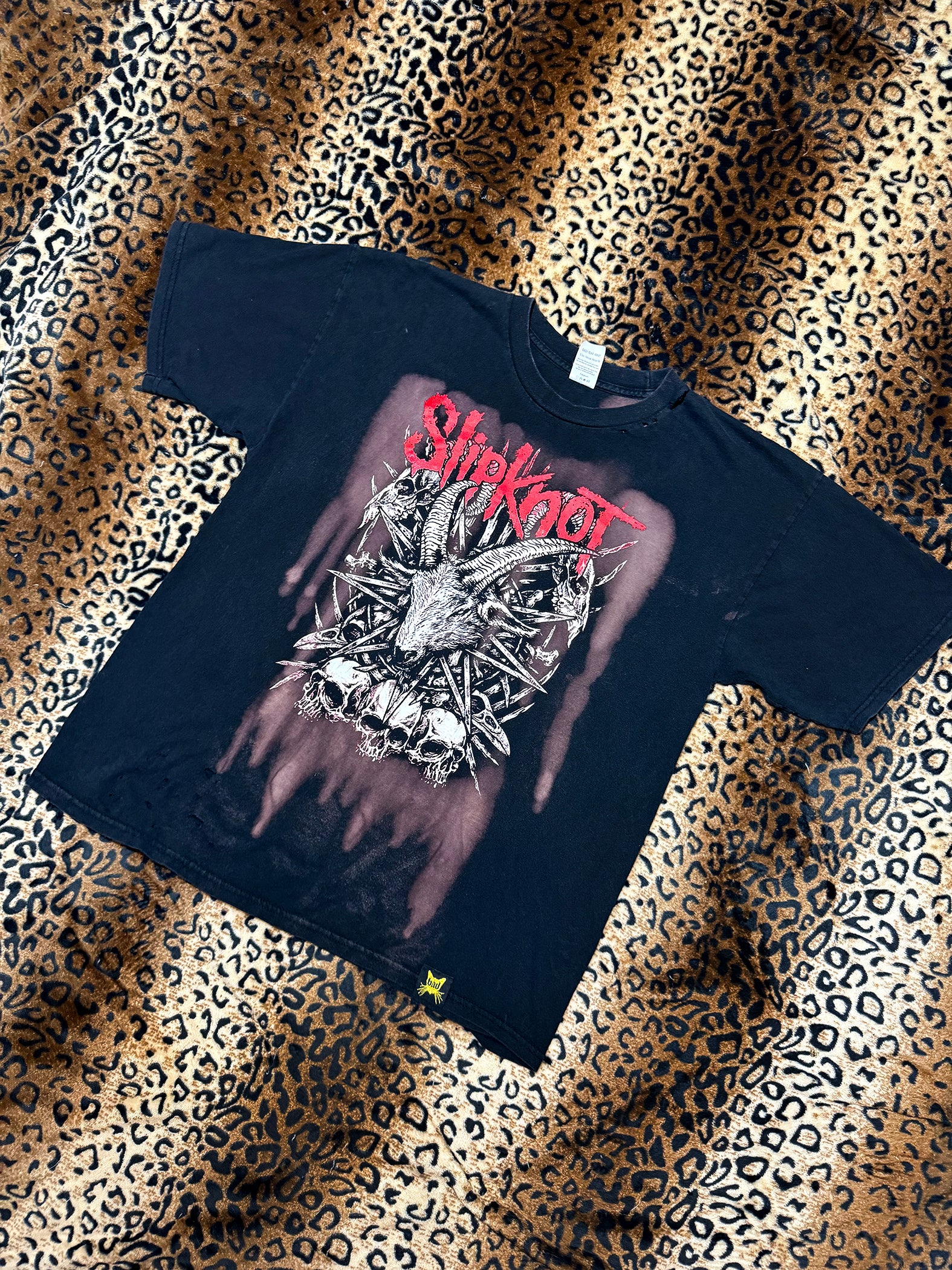 Slipknot Distressed Bleach Dye T Shirt