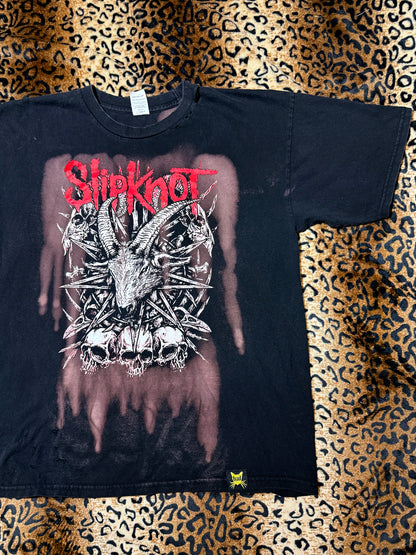 Slipknot Distressed Bleach Dye T Shirt