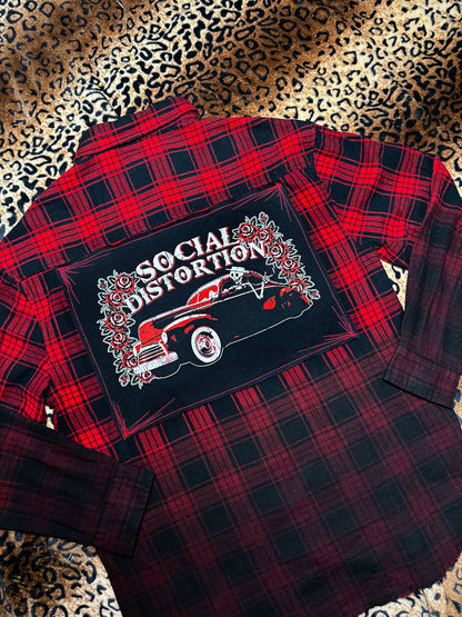Social Distortion Red Ombre Flannel