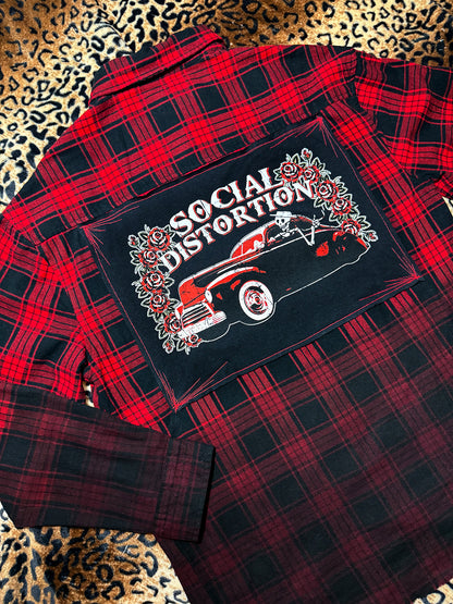 Social Distortion Red Ombre Flannel