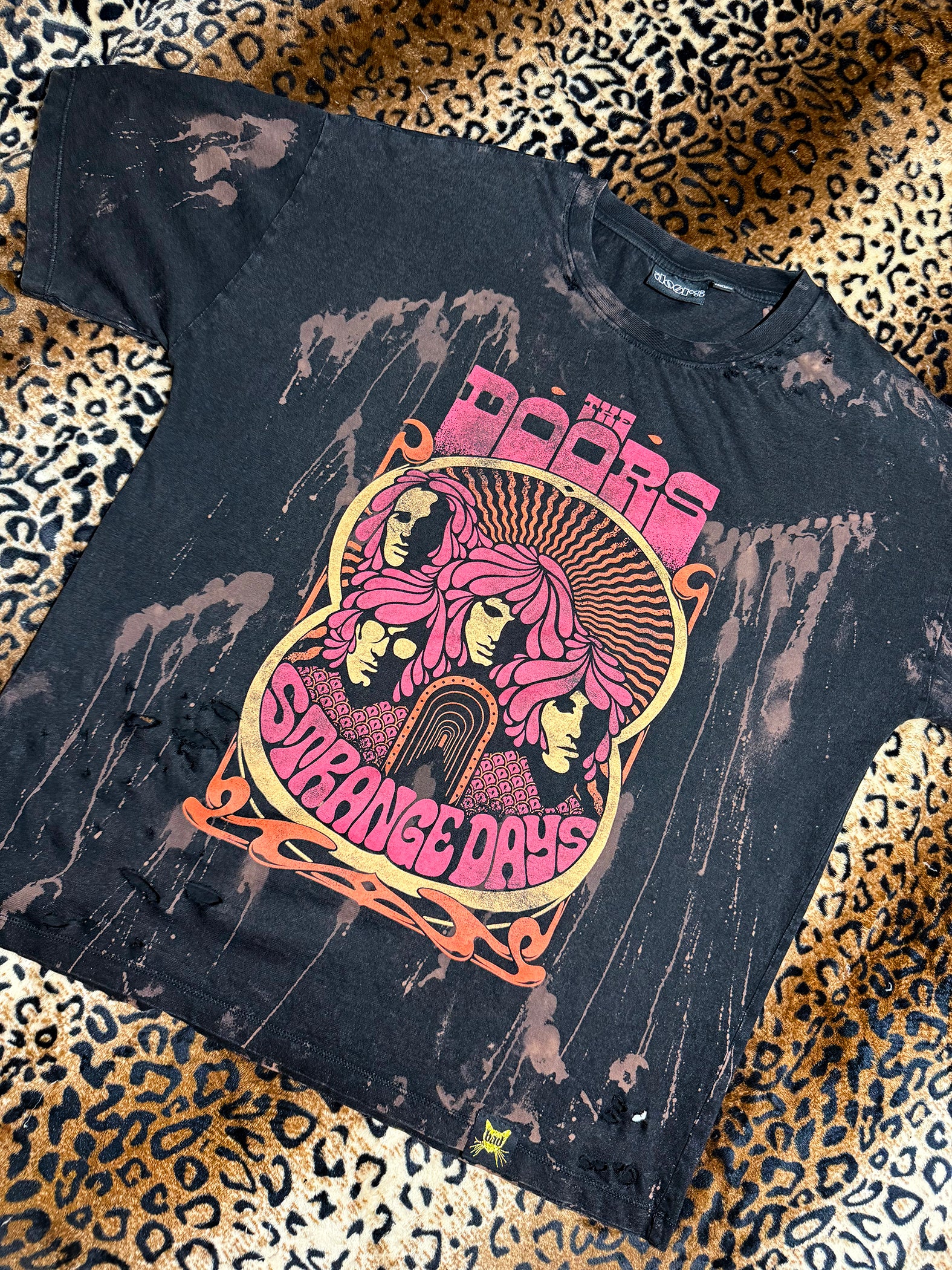 The Doors Distressed Bleach Dye T Shirt