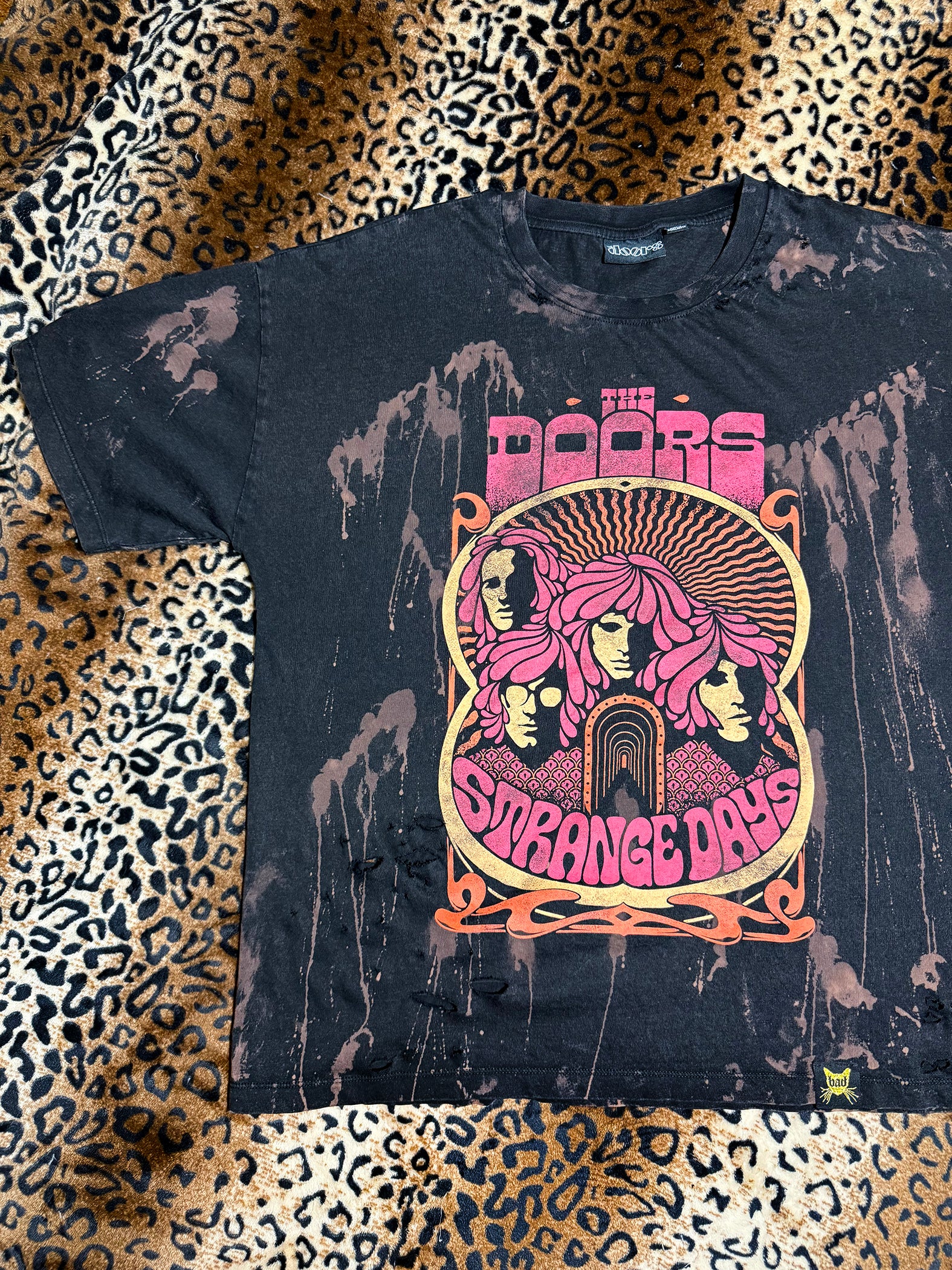 The Doors Distressed Bleach Dye T Shirt