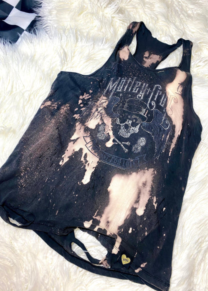 Motley Crue "Too Fast For Love" Distressed Bleach Dye Tank Bad Reputation NYC