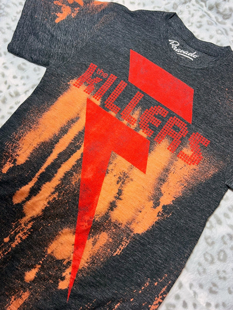 The Killers Grey Bleach Dye T Shirt | Bad Reputation NYC