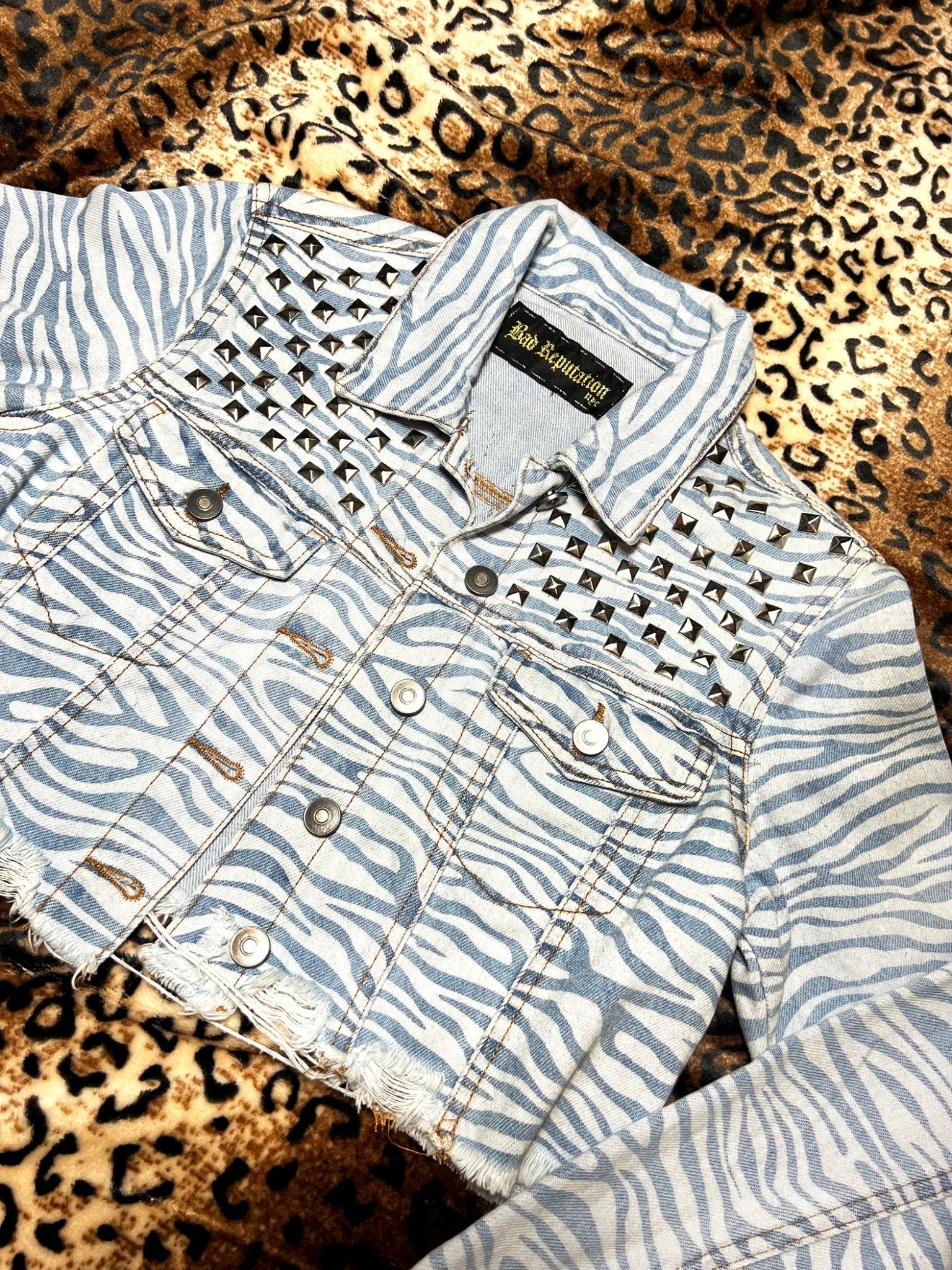 Rock N Roll Zebra Print Studded Crop Jacket | Bad Reputation NYC