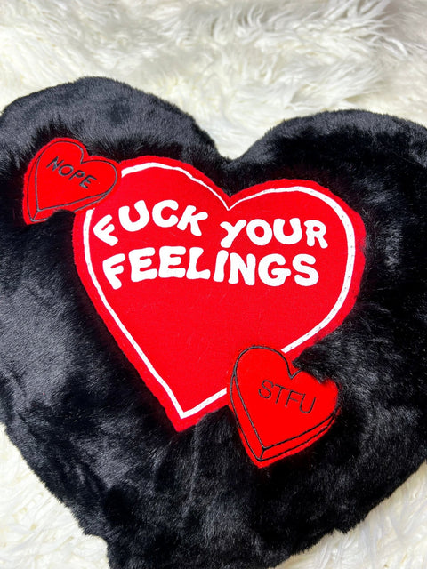 F Your Feelings Heart Throw Pillow | Bad Reputation NYC