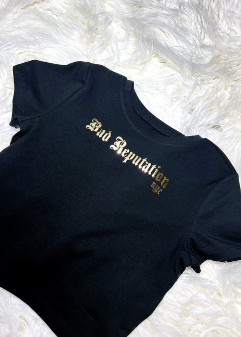 "Bad Reputation" Black Crop T Shirt | Bad Reputation NYC