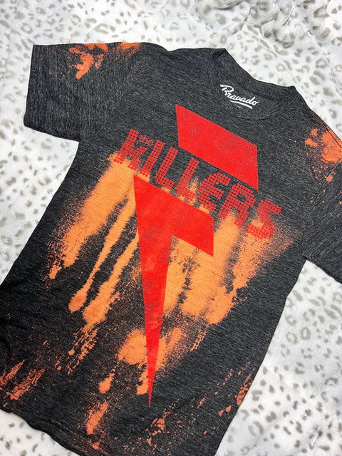 The Killers Grey Bleach Dye T Shirt | Bad Reputation NYC
