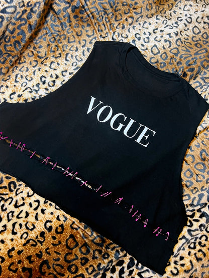 Vogue Crop Tank With Pink Detail | Bad Reputation NYC