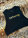 Bad Reputation Black and Gold Crop Muscle Tank | Bad Reputation NYC