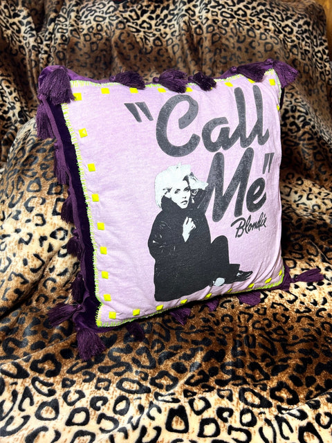 Blondie Call Me Velvet Throw Pillow | Bad Reputation NYC