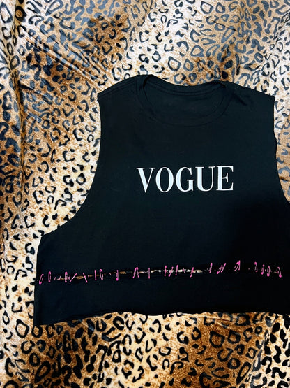 Vogue Crop Tank With Pink Detail | Bad Reputation NYC