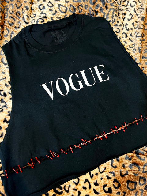 Vogue Crop Tank With Red Detail | Bad Reputation NYC