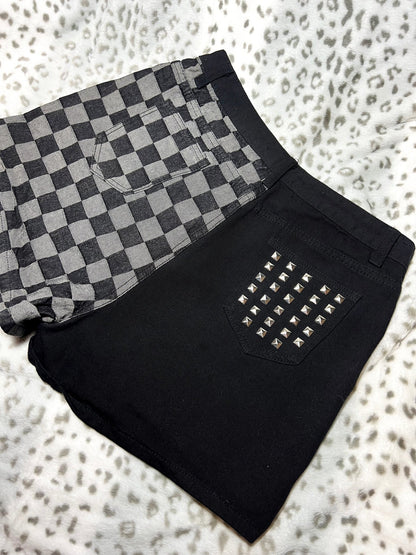 Checkerboard Studded Shorts | Bad Reputation NYC