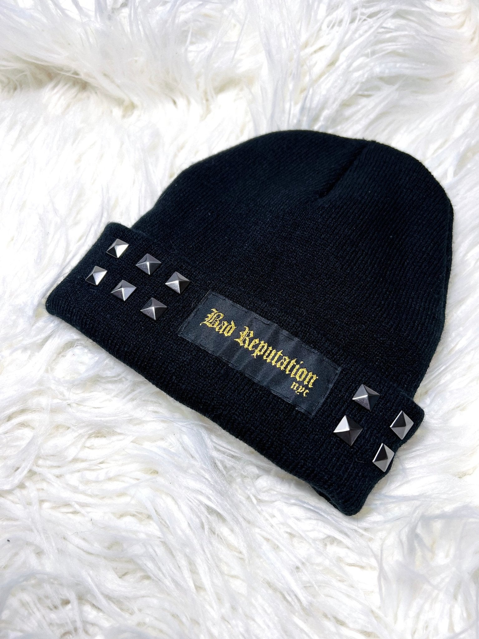Bad Reputation Studded Black Beanie | Bad Reputation NYC