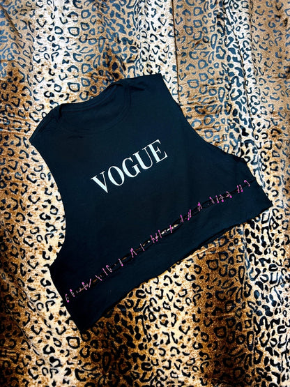 Vogue Crop Tank With Pink Detail | Bad Reputation NYC