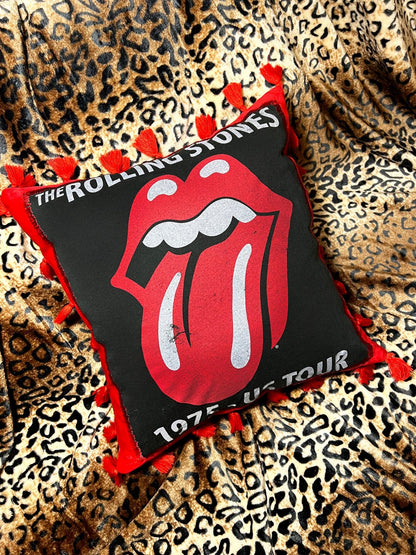 Rolling Stones Red Velvet Throw Pillow | Bad Reputation NYC