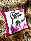 Lady Gaga Paws Up Pink Metallic Throw Pillow | Bad Reputation NYC