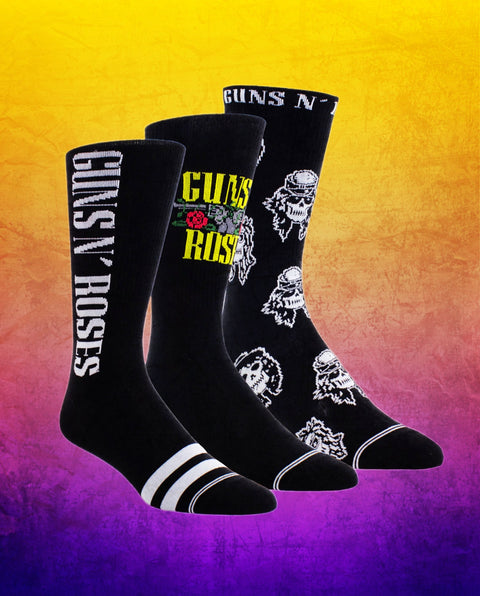 Gun N Roses Crew Socks 3-Pack | Bad Reputation NYC