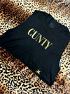 Cunty Black and Gold Glitter Crop Muscle Tank | Bad Reputation NYC