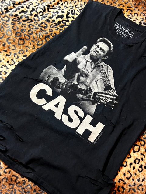 Johnny Cash Distressed Muscle Tank | Bad Reputation NYC