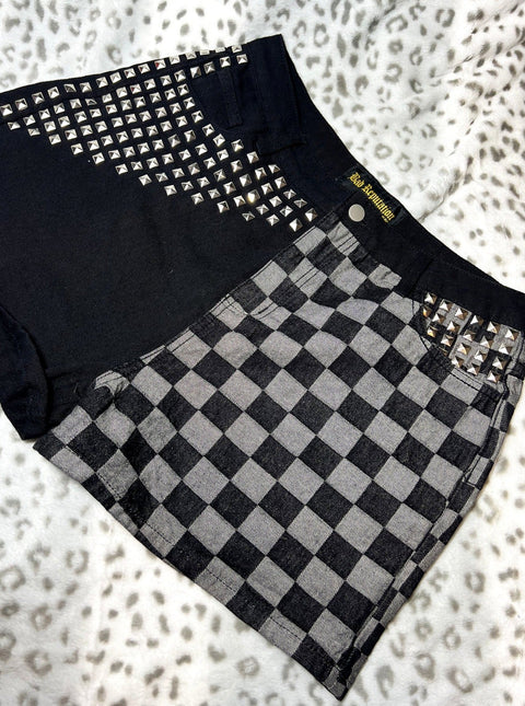Checkerboard Studded Shorts | Bad Reputation NYC