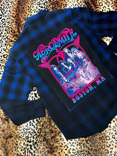 Aerosmith Blue Ombre Flannel | Bad Reputation NYC